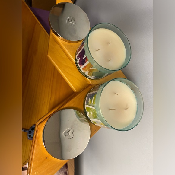 VS PINK YEAH Bundle of 2 Candles HTF NEW - but aged - see pics - Picture 2 of 7